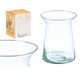 JARRON CRISTAL ANCHO FORMA BOCA ABIERTA 20CM