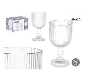 COPA TRANSPARENTE RAYAS 370ML