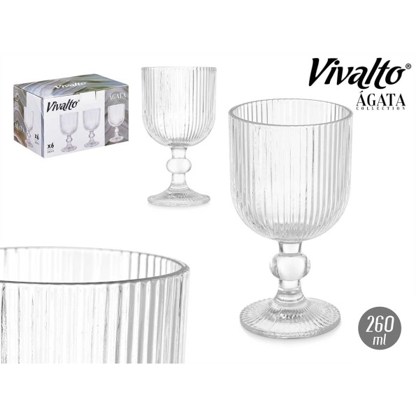 COPA TRANSPARENTE RAYAS 260ML