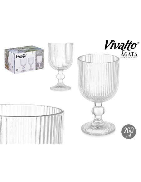 COPA TRANSPARENTE RAYAS 260ML