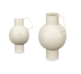 JARRON ACERO ABOMBADO CREMA PASTEL