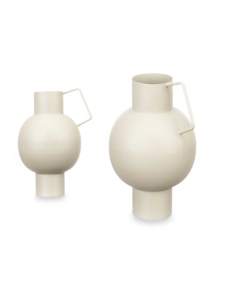 JARRON ACERO ABOMBADO CREMA PASTEL