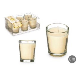 SET 6 VELAS VASO VIDRIO VAINILLA