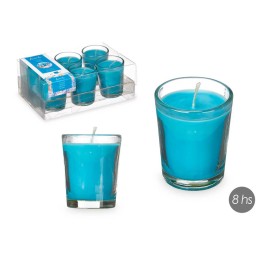 SET 6 VELAS VASO VIDRIO OCEANO