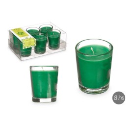 SET 6 VELAS VASO VIDRIO BAMBU