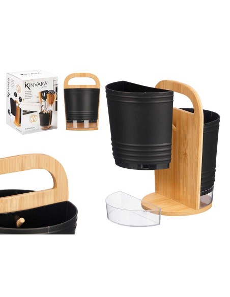 PORTAUTENSILIOS DOBLE ASA NEGRO