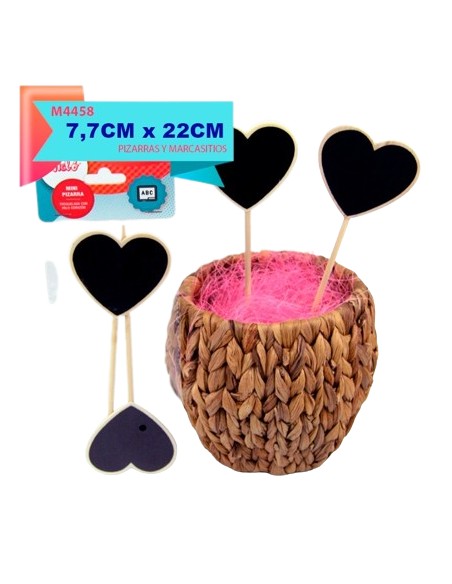 MINI PIZARRA TROQUELADA CORAZON CON PALO