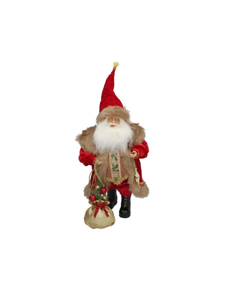 SANTA CLAUS DE PIE 45CM  ROJO Y DORADO LIBRUH