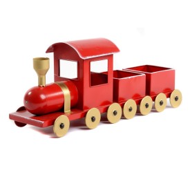 TREN CON VAGONES CONTENEDOR ROJO 59X16,5 H24