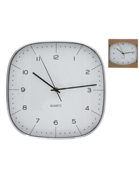 RELOJ PARED CUAM 29X29CM PLATA