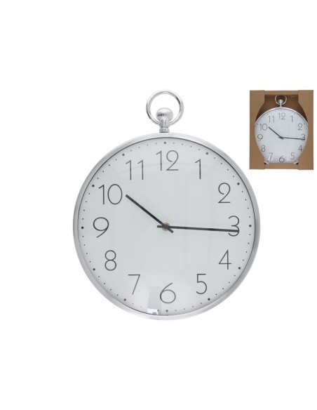 RELOJ PARED CLINI 31,5CM PLATA