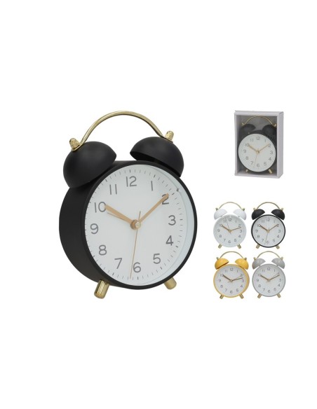 RELOJ DESPERTADOR CLINI 11,3X5,2X16,2CM 4 SURT.