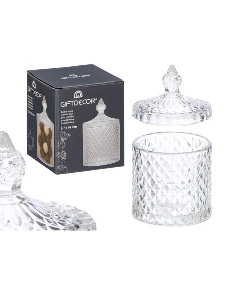 BOMBONERA CRISTAL ROMBOS 8,5X14CM