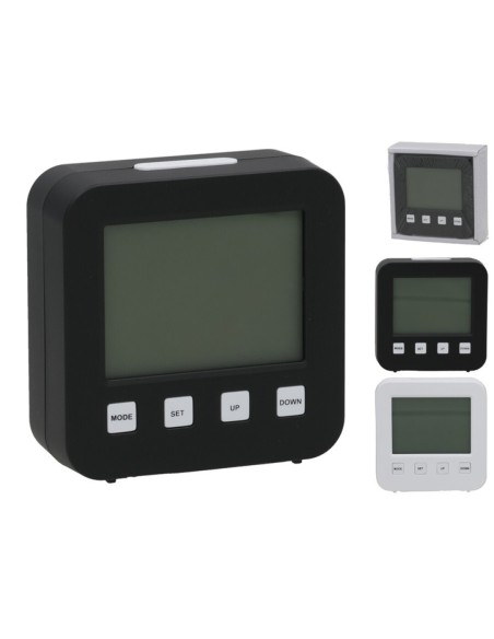 RELOJ DESPERTADOR LCD BW 8,8X8,9CM 2 SURT.
