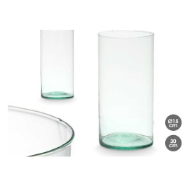 JARRON VIDRIO RECICLADO CILINDRO 15X30CM