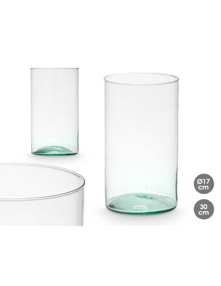 JARRON VIDRIO RECICLADO CILINDRO 17X30CM