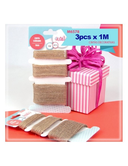 CINTA DE CAÑAMO TRIO 3PCS X 1M