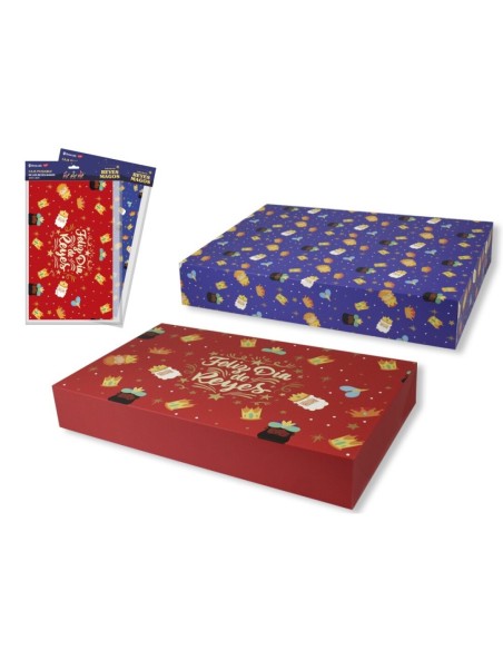 CAJA PLEGABLE REYES MAGOS 28,5X49X3CM