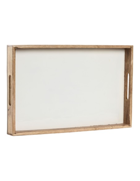 BANDEJA MANGO 43,5X27X4,5 LACADO BLANCO