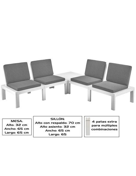 SET JARDIN MOLOK BLANCO C/COJINES