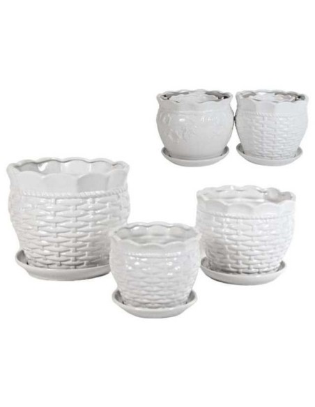 SET 3 MACETEROS C/PLATO LUX 22CM DIAM