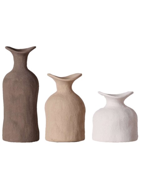 JARRON SET 3 GRES 9X9X24 MULTICOLOR