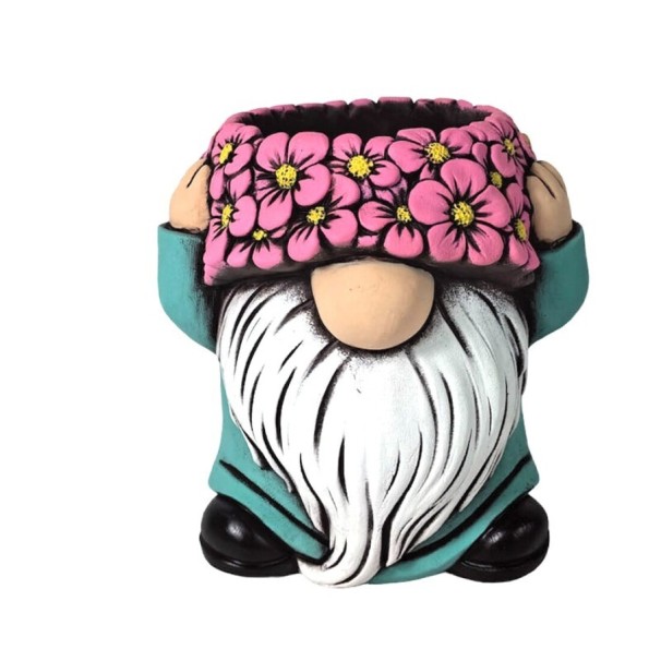 MACETERO ENANO CABEZA FLORES XL