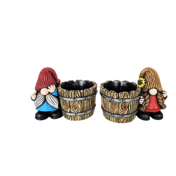 MACETERO ENANO GORRO CUBO MADERA 2/S