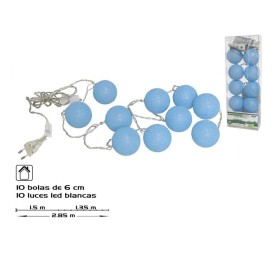 GUIRNALDA 10BOLAS AZULES LED 6CM 1,5+1,3