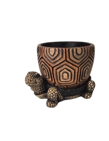 MACETERO CON PLATO TORTUGA 18,6x16,3x12,7 cm