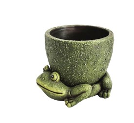 MACETERO CON PLATO RANA  18,1x16,3x13,2 cm.