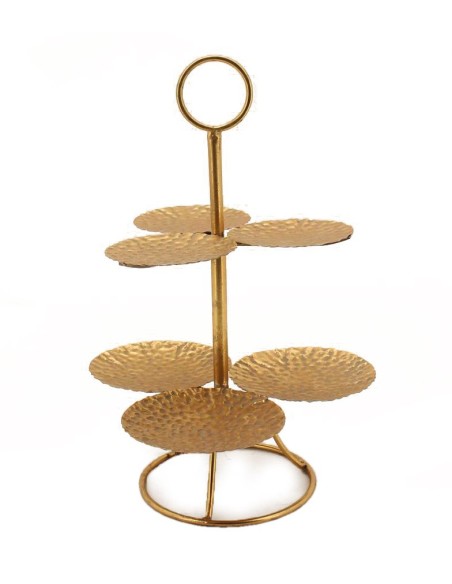 BANDEJA EN FORMA DE NINFEO ORO 40X37 H57