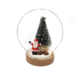 FIGURA  CIRCULAR CON LED Y SANTA CLAUS D17 H18
