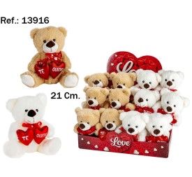 OSO CORAZON DOBLE TE QUIERO 2 COL. 21CM.