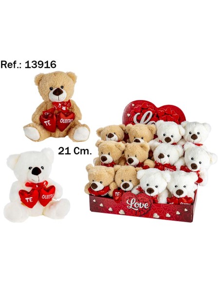 OSO CORAZON DOBLE TE QUIERO 2 COL. 21CM.