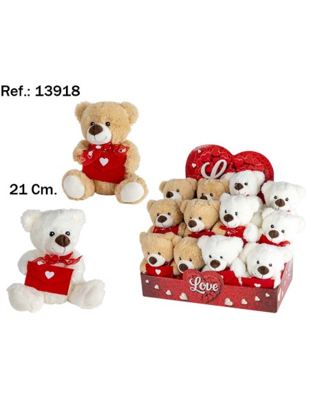 OSO SOBRE ROJO TE QUIERO 2 COL. 21CM.