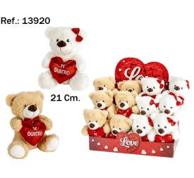 OSITO CHICO Y CHICA TE QUIERO 21CM. 2 COL.