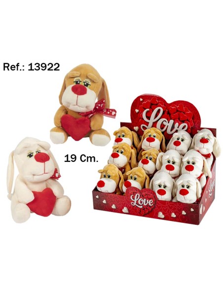 PERRO CORAZON 19CM. 2 COL.