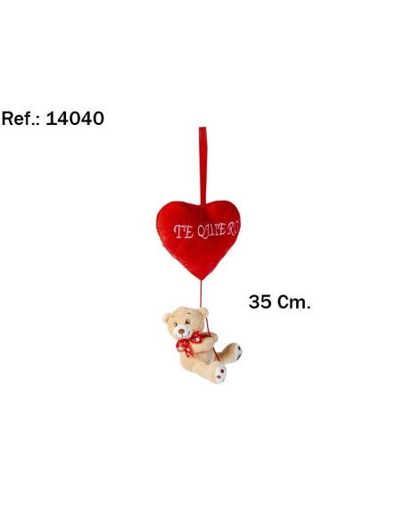 CORAZON OSO COLGANTE TE QUIERO 35CM. (12)(72)