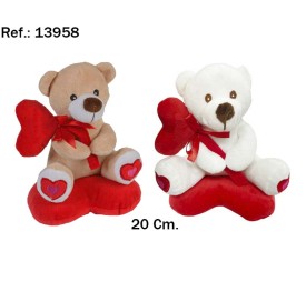 OSO CORAZON GLOBO 20CM. 2 COL. (12)(72)