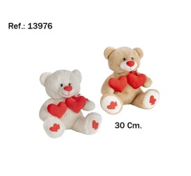 OSO 2 CORAZONES 30CM  2 COL.  (2)(24)