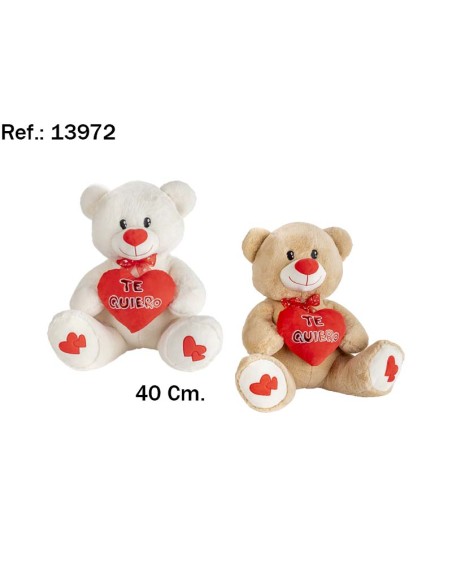 OSO CORAZON TE QUIERO 40CM. 2 COL.