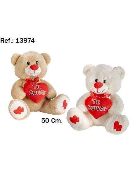 OSO CORAZON TE QUIERO 50CM. 2 COL. (2)(6)