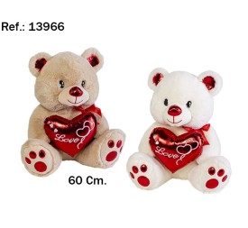 OSO 2 COL. CORAZON LOVE BRILLANTE 60CM. (2)(2)