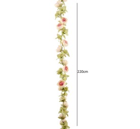 GUIRNALDA DE PEONIAS ROSADAS 220CM