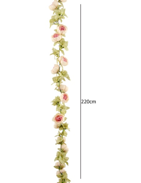 GUIRNALDA DE PEONIAS ROSADAS 220CM