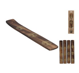 PORTA INCIENSO MADERA DISEÑO DORADO 25,4X4CM 4STD