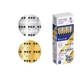 PAPEL DE REGALO METALIZADO REYES MAGOS 70X500 CM