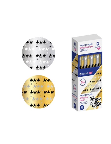 PAPEL DE REGALO METALIZADO REYES MAGOS 70X500 CM