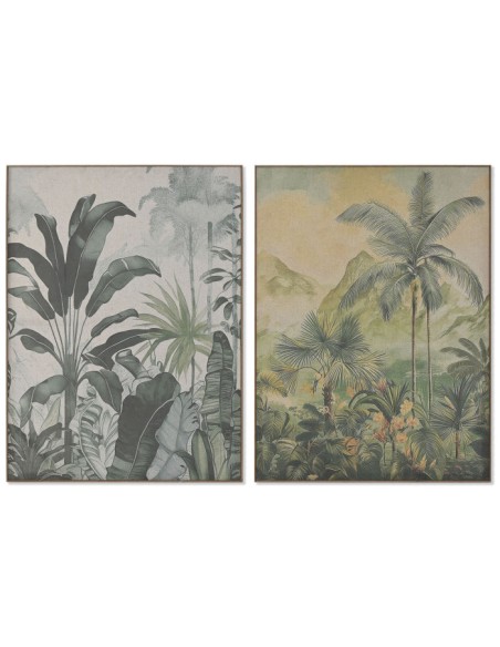 CUADRO LINO ABETO 60X3X80 PALMERAS ENVEJECIDO